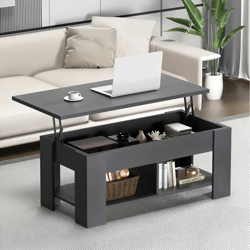 Expandable Lift-Top Coffee Table with Hidden Storage Compartment